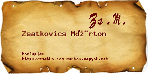 Zsatkovics Márton névjegykártya