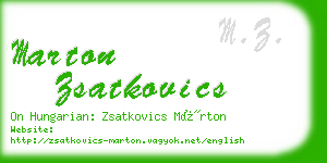marton zsatkovics business card